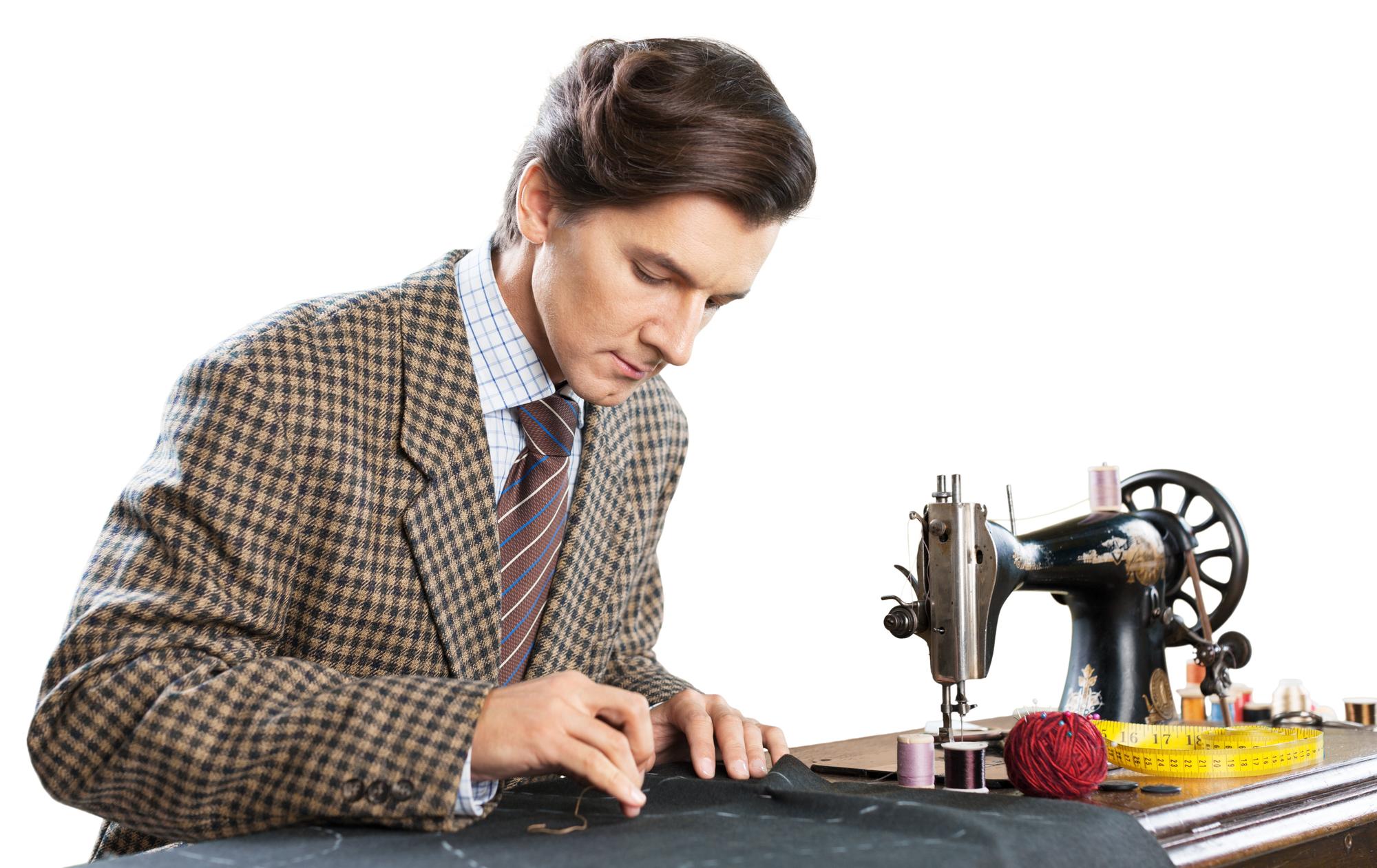 team member preparing embroidered patches